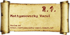 Mattyasovszky Vazul névjegykártya